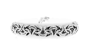 Italian Sterling Silver Large Byzantine Bracelet