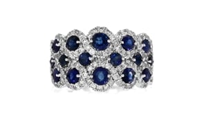 1.50 ct. t.w. Sapphire and 1.00 ct. t.w. Diamond Ring in 14kt White Gold