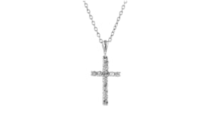 .25 ct. t.w. Diamond Cross Pendant Necklace in Sterling Silver. 18"
