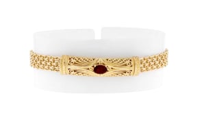 70 Carat Garnet Filigree Bracelet in 18kt Gold Over Sterling