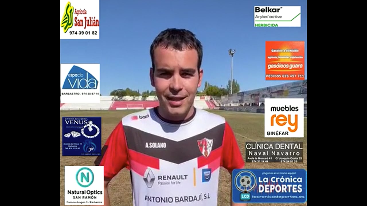 ALBERTO SOLANO (Entrenador Infantil A del Barbastro) UD Barbastro 3-0 Escuela de Huesca / Categoría Infantil Provincial