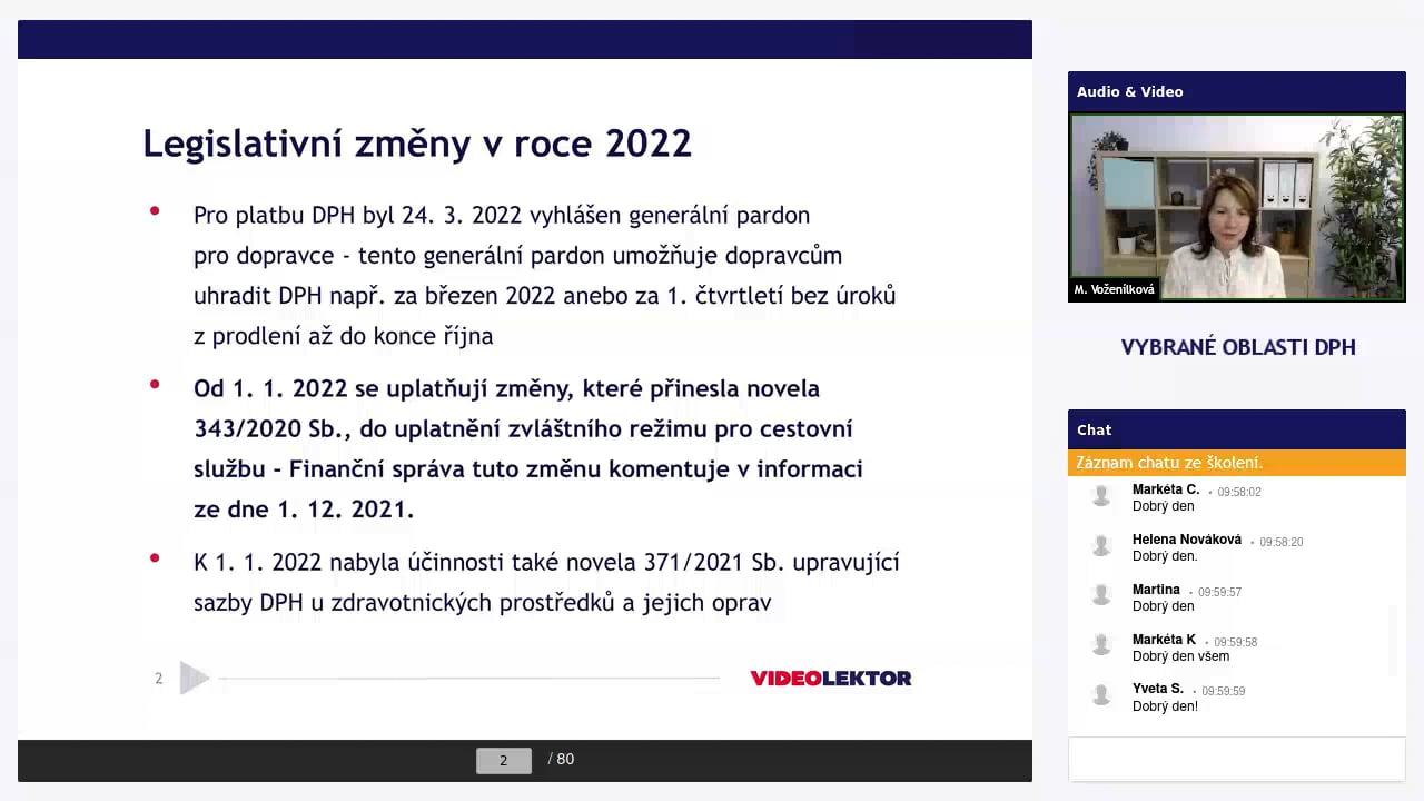 Vybrané oblasti DPH 2022 - místo plnění, registrace k DPH, osoby povinné daň přiznat