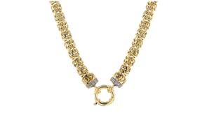 14kt Yellow Gold Byzantine Necklace With Diamond Accents