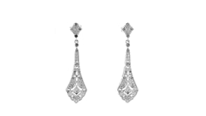 15 ct. t.w. Diamond Openwork Drop Earrings in Sterling Silver