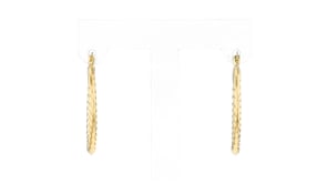 14kt Yellow Gold Twisted Oval Hoop Earrings
