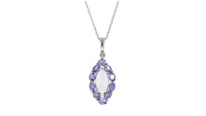 Moonstone and 1.60 ct. t.w. Tanzanite Pendant Necklace in Sterling Silver