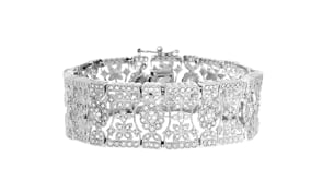 3.00 ct. t.w. Diamond Floral Bracelet in Sterling Silver