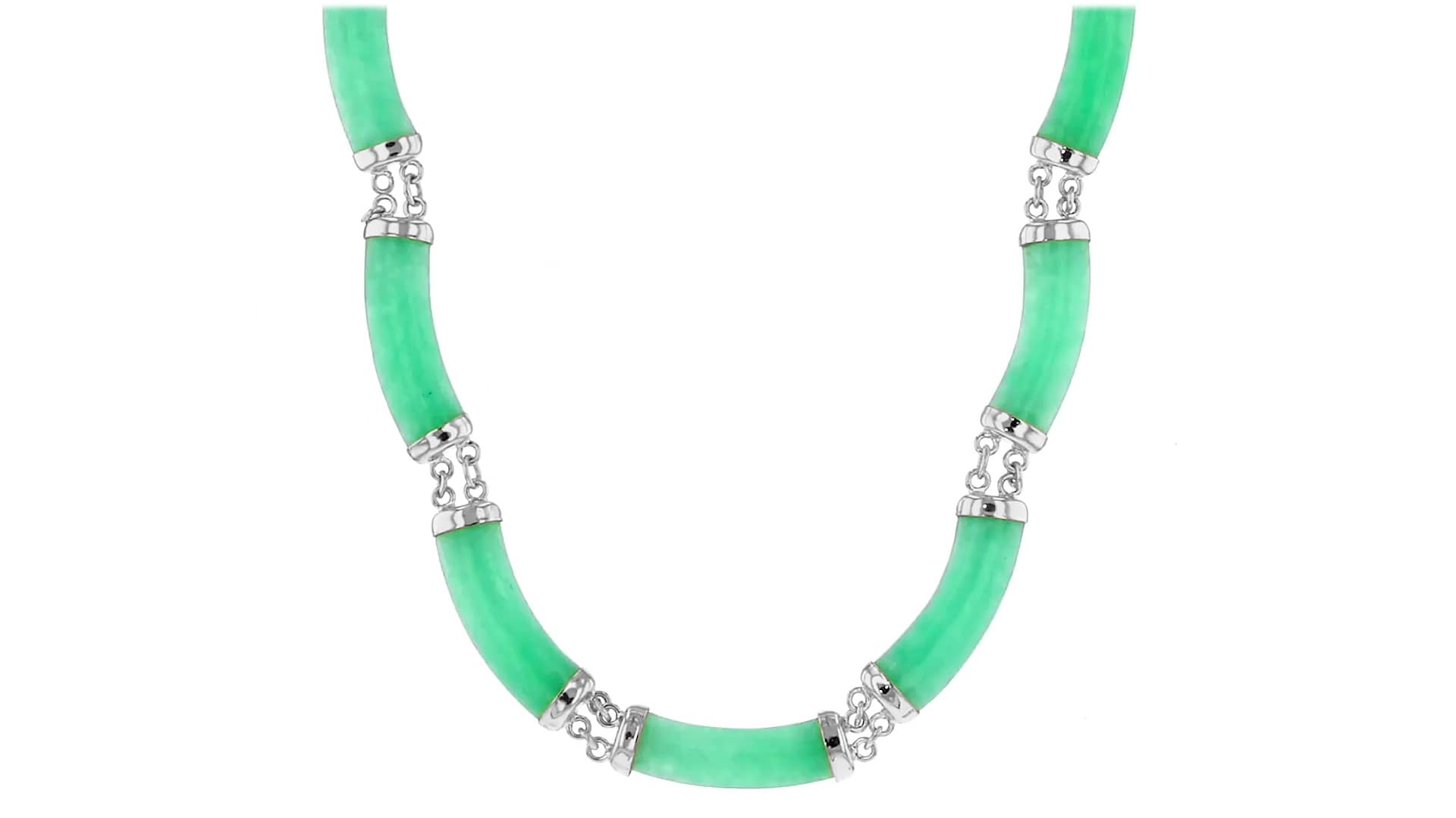 Curved Jade Necklace in Sterling Silver on Vimeo