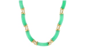 Curved Jade Necklace in 18kt Gold Over Sterling