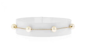 5-5.5mm Cultured Pearl Station Bracelet in 14kt Yellow Gold