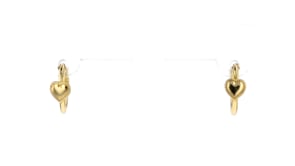 Childs 14kt Yellow Gold Heart Hoop Earrings