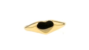 Childs 14kt Yellow Gold Personalized Heart Signet Ring