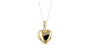 Childs 14kt Yellow Gold Personalized Heart Locket Necklace
