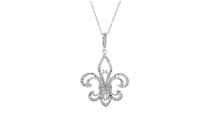 50 ct. t.w. Diamond Fleur-de-Lis Pendant Necklace in Sterling Silver