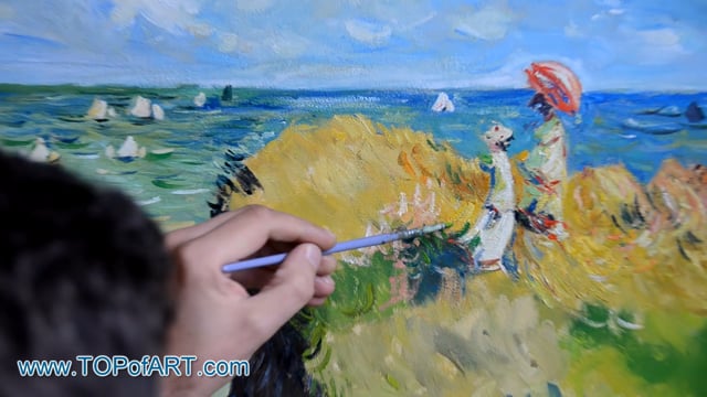 Monet | Cliff Walk at Pourville | Painting Reproduction Video | TOPofART