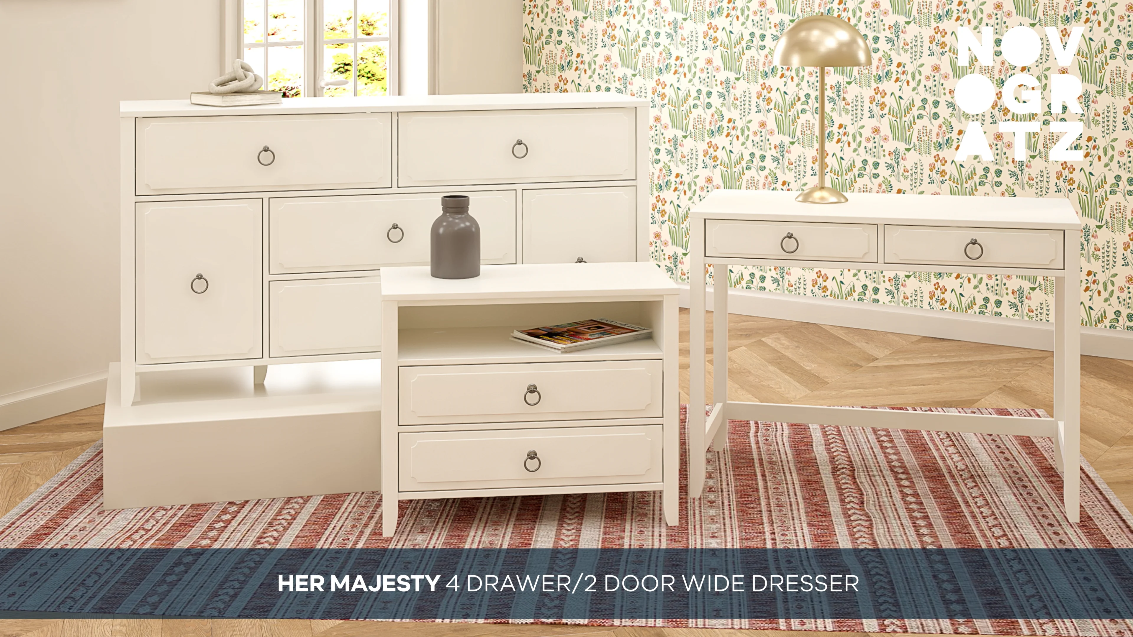 Her Majesty 4 Drawer 2 Door Wide Dresser Feature Video on Vimeo