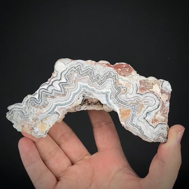 Crazy Lace Agate w/ Hyalite Opal (Dr. Peter Megaw Coll.)