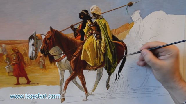 Gerome | Arabs Crossing the Desert | Painting Reproduction Video | TOPofART