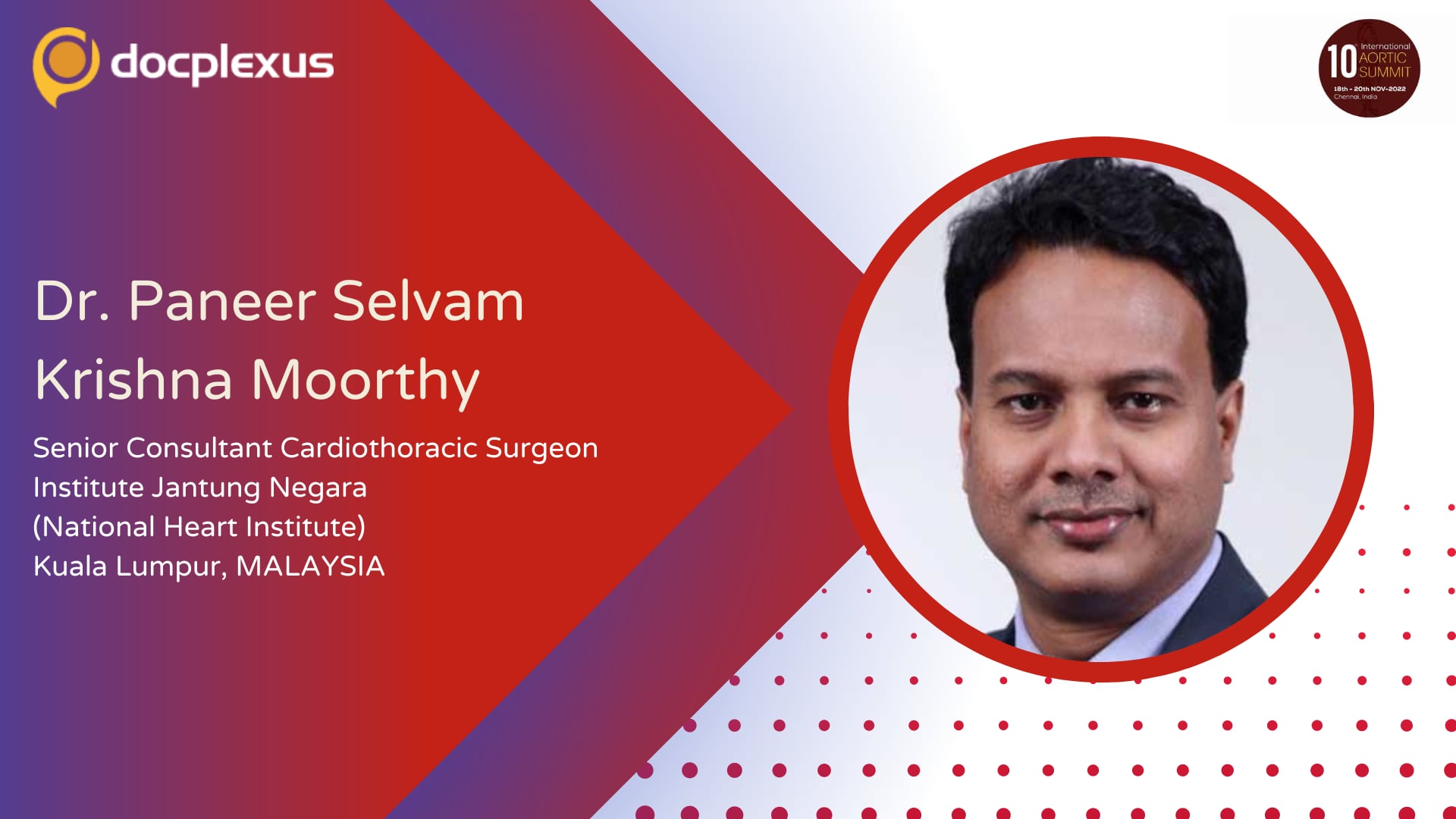 Dr. Paneer Selvam Delivering a Lecture at 10th International Aortic Summit