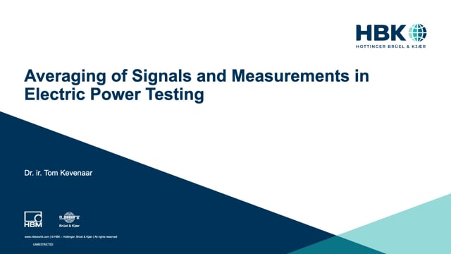 Averaging of signals and measurements in electric power testing