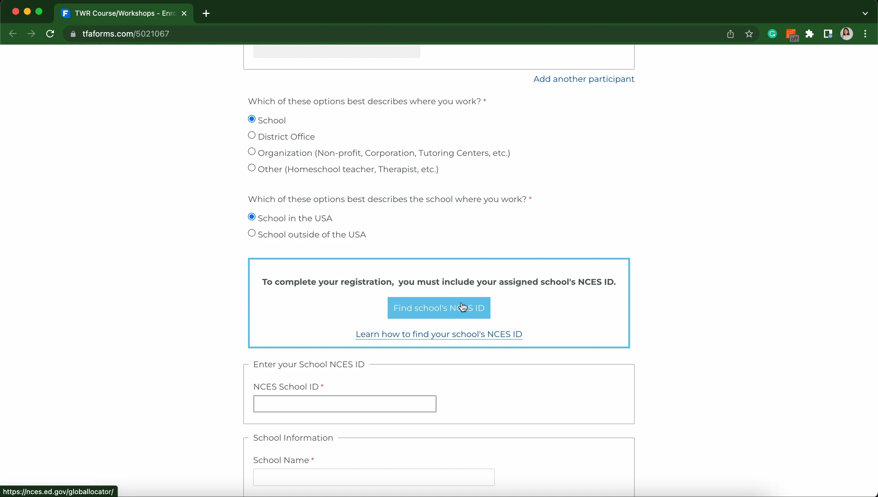 How to find a school's NCES ID on Vimeo