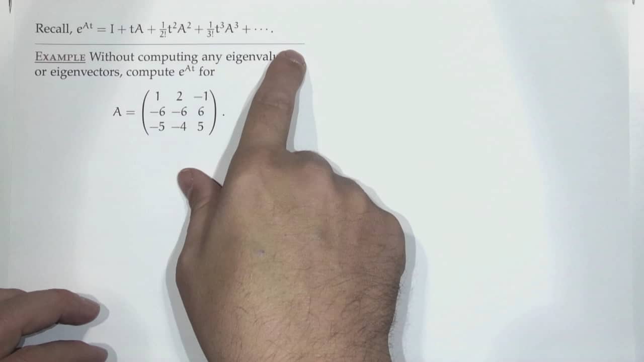 Differential eqns f22 22 matrix exponentials and method of