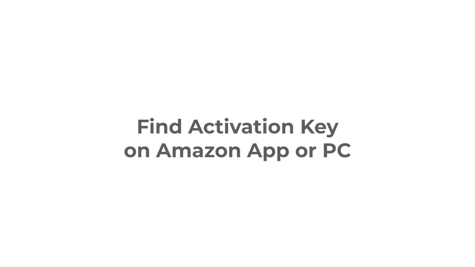 How to find your Activation Code purchased through Amazon
