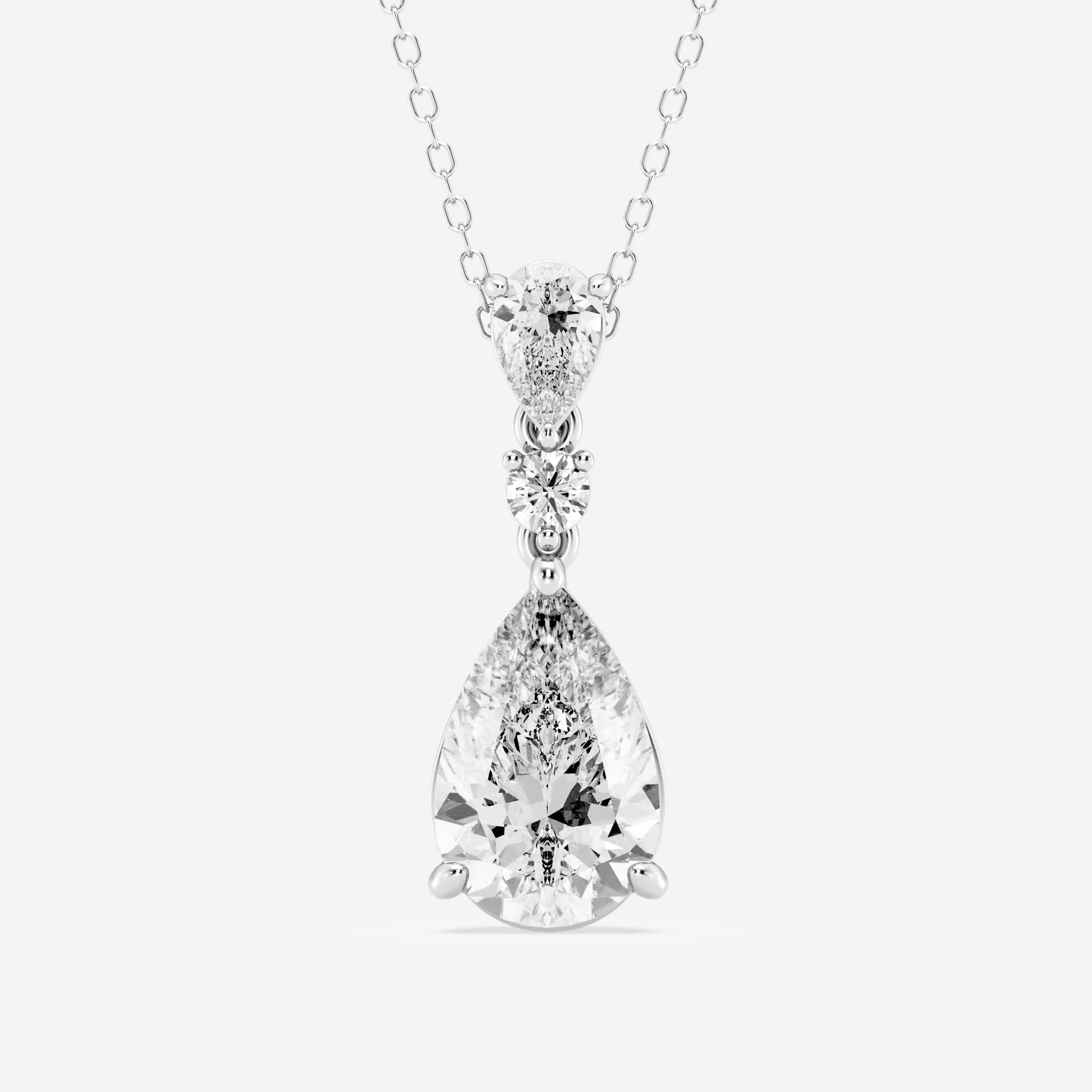 product video for Badgley Mischka Near-Colorless 4 ctw Pear Lab Grown Diamond Hinged Fashion Pendant with Adjustable Chain