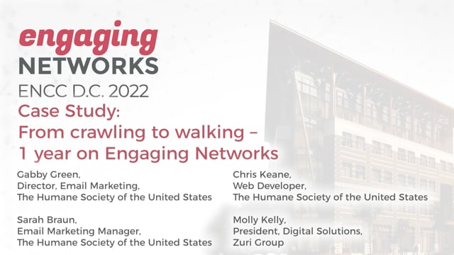 Case Study - From crawling to walking - 1 year on Engaging Networks