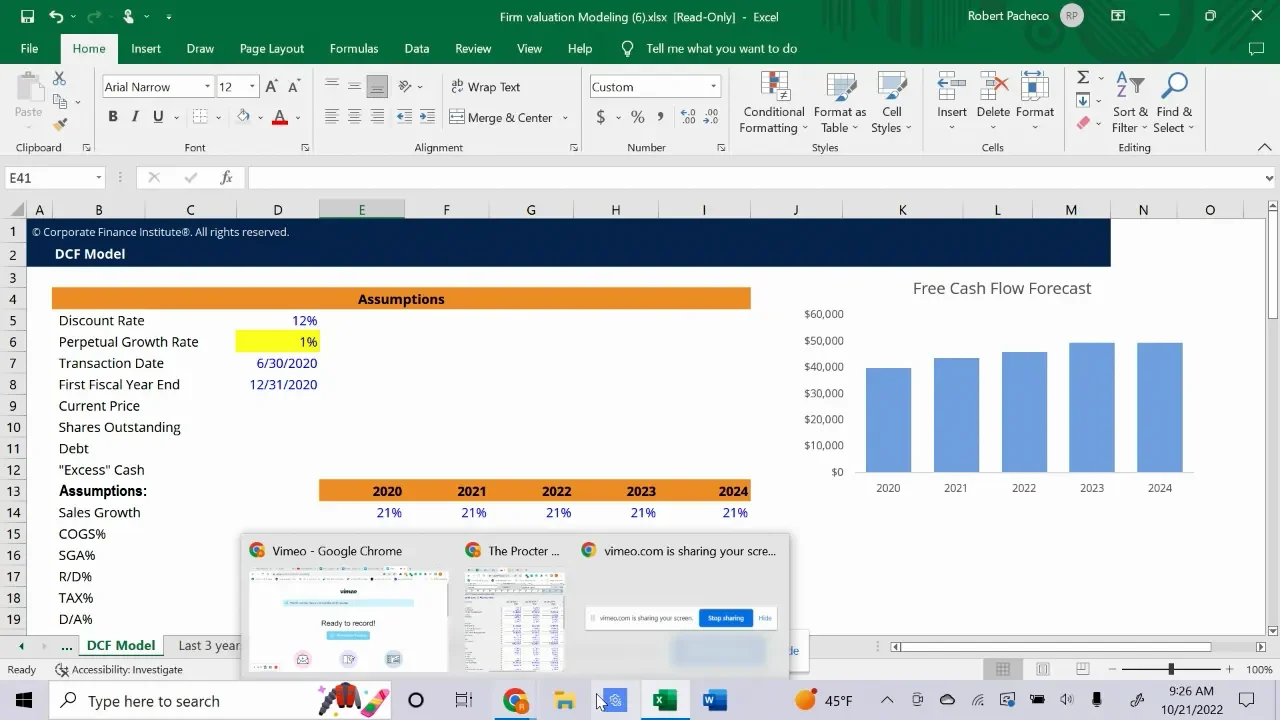 Filling in DCF model from CAPIQ on Vimeo
