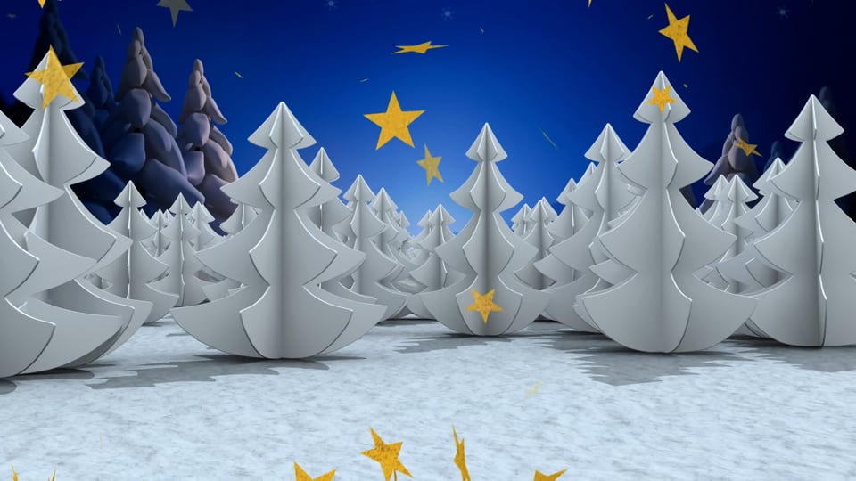 This video shows a digitally generated winter landscape with a