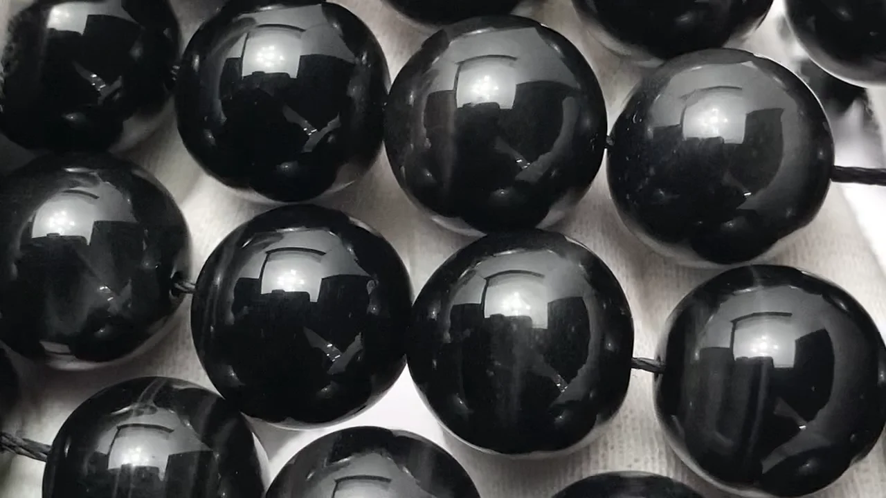 ブラックタイガーアイ ラウンド16mm 1/4連～1連｜天然石ビーズの卸問屋