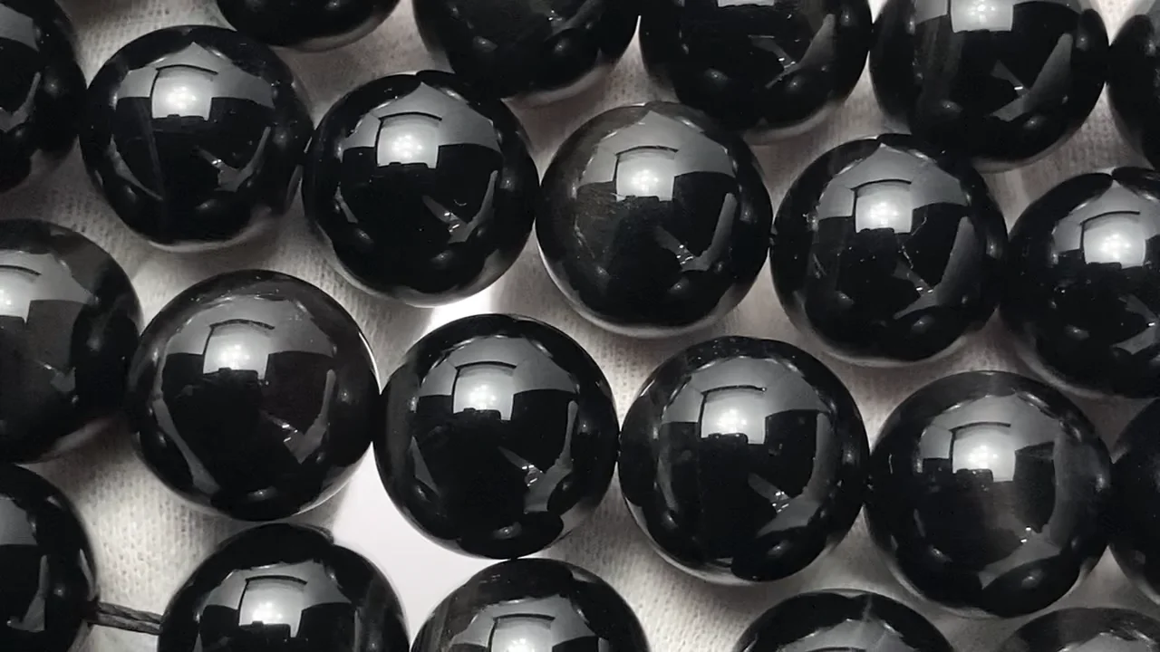 ブラックタイガーアイ ラウンド14mm 1/4連～1連｜天然石ビーズの卸問屋