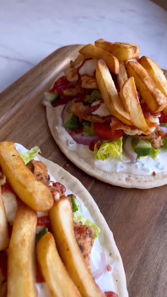 Loaded chicken gyros