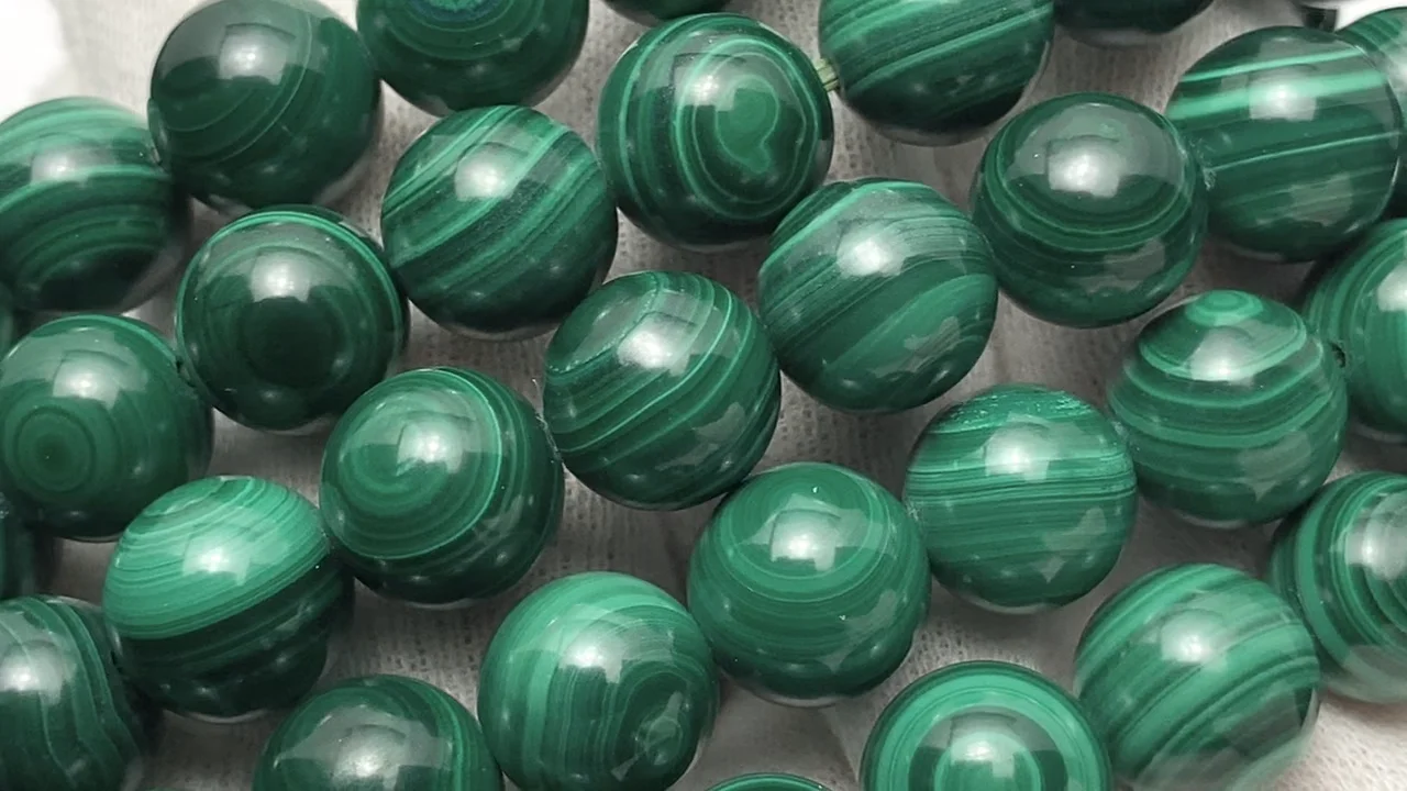 神秘の天眼模様◇大玉12.6mmマラカイトブレス｜守護・直感力・安眠サポート