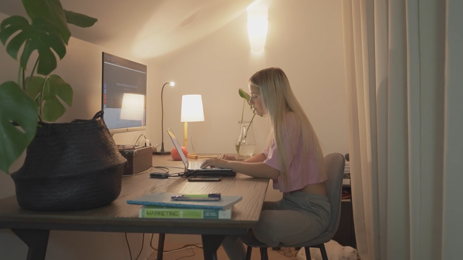 Student studying at her home office on Vimeo