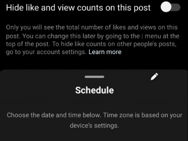 Insta Posts kann man nun planen