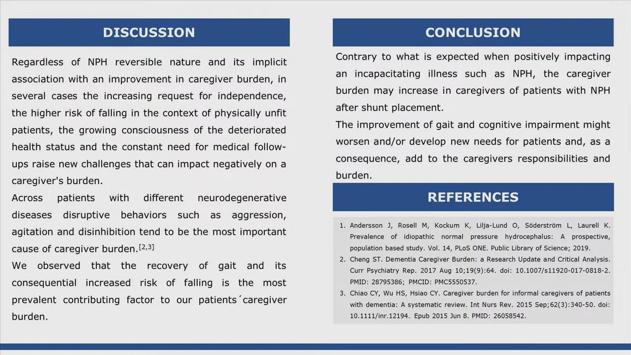 S18. Salvador Matar - CAREGIVER BURDEN DEVELOPMENT IN PATIENTS WITH NORMAL PRESSURE HYDROCEPHALUS BEFORE AND AFTER SHUNT PLACEMENT-PARADOX OF IMPROVEMENT
