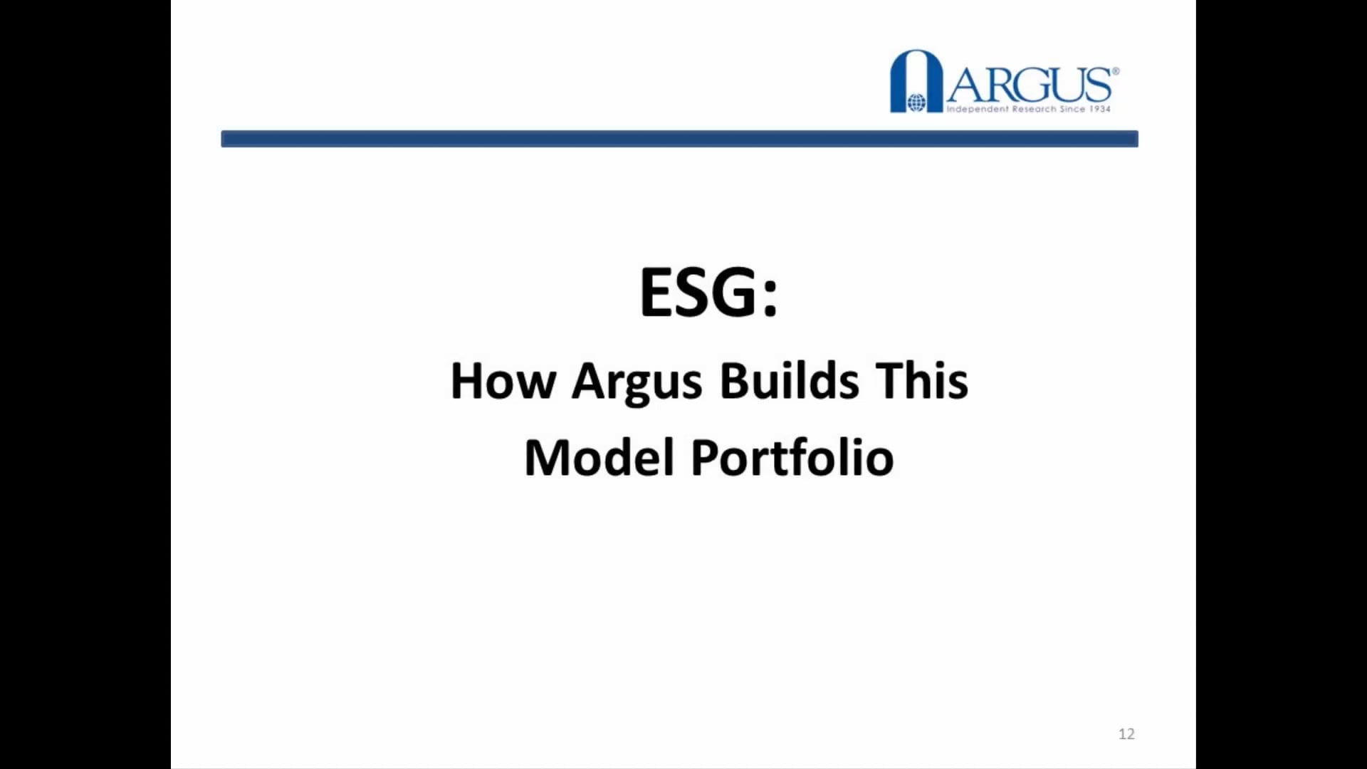 How Argus Builds an ESG Model Portfolio
