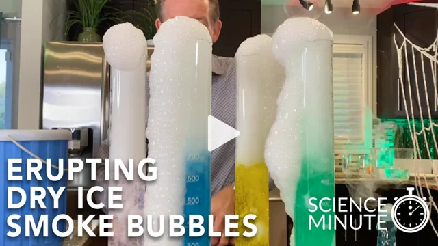 Giant Dry Ice Bubble, What's better than lots of bubbles? Big, giant  bubbles, of course! This experiment uses the reaction of dry ice and water.  But adding the soapy seal