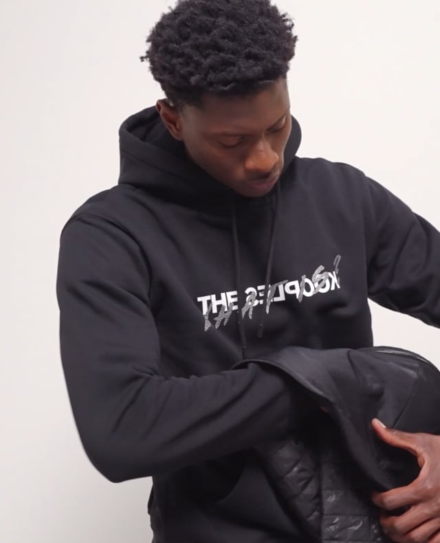 Black bomber jacket with detachable sleeves The Kooples