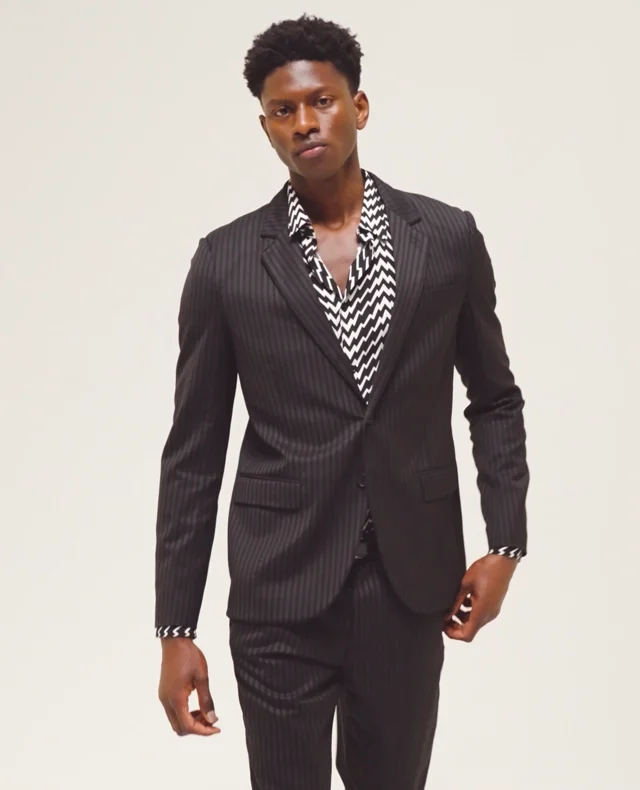 Black wool 2024 suit jacket
