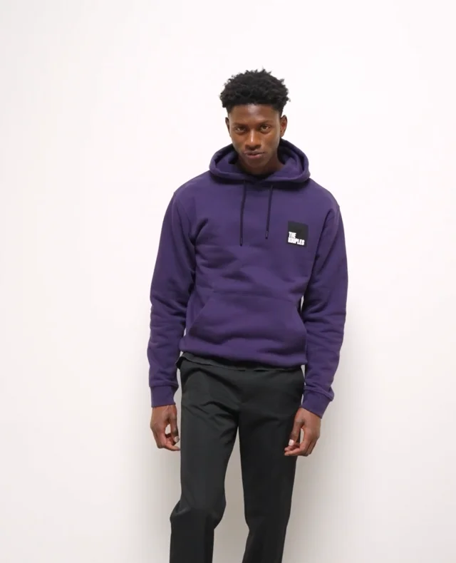 Purple Brand logo-print V-neck hoodie - ShopStyle