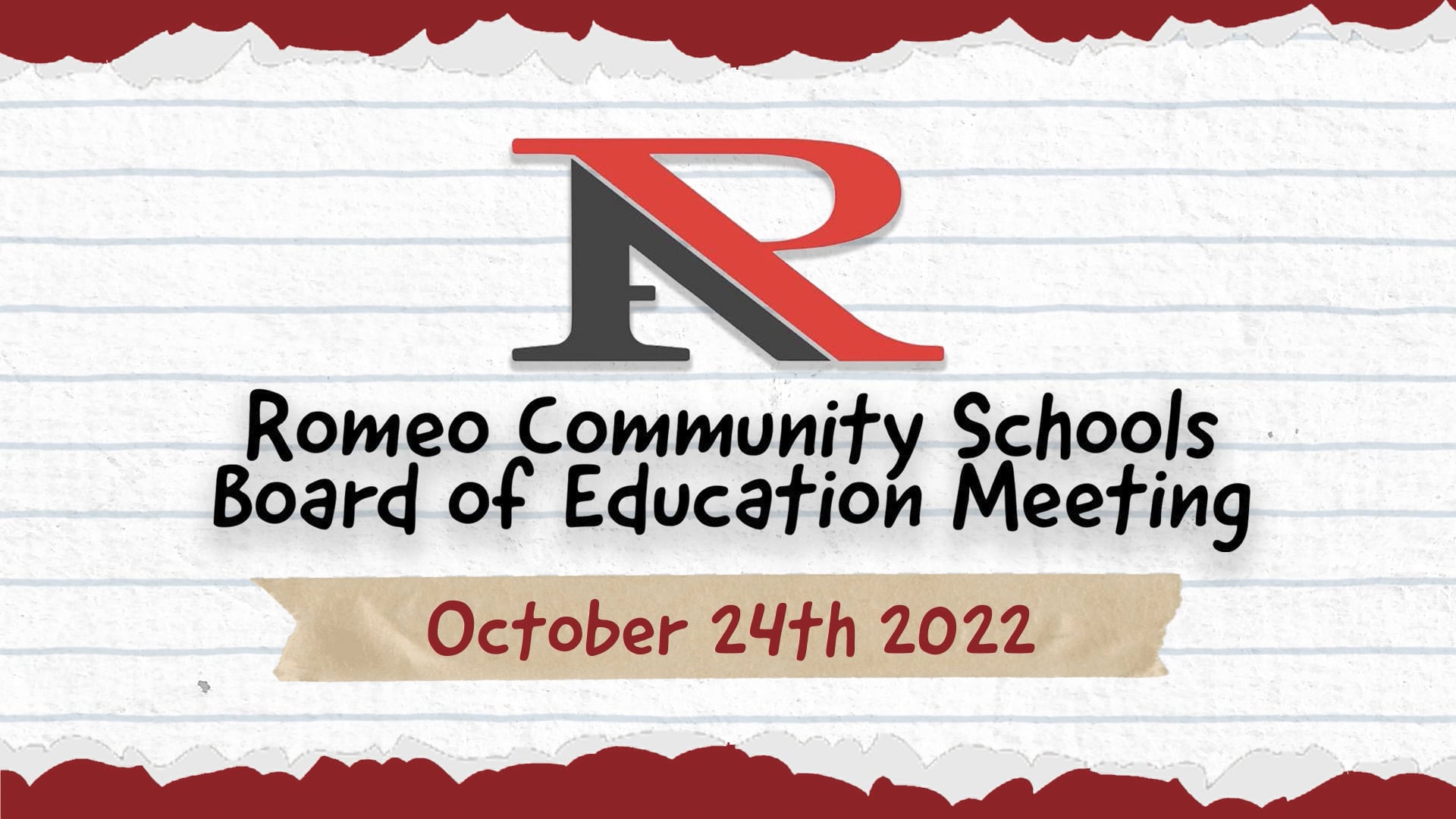 Romeo Community Schools Board of Education Meeting October 24th, 2022 on Vimeo