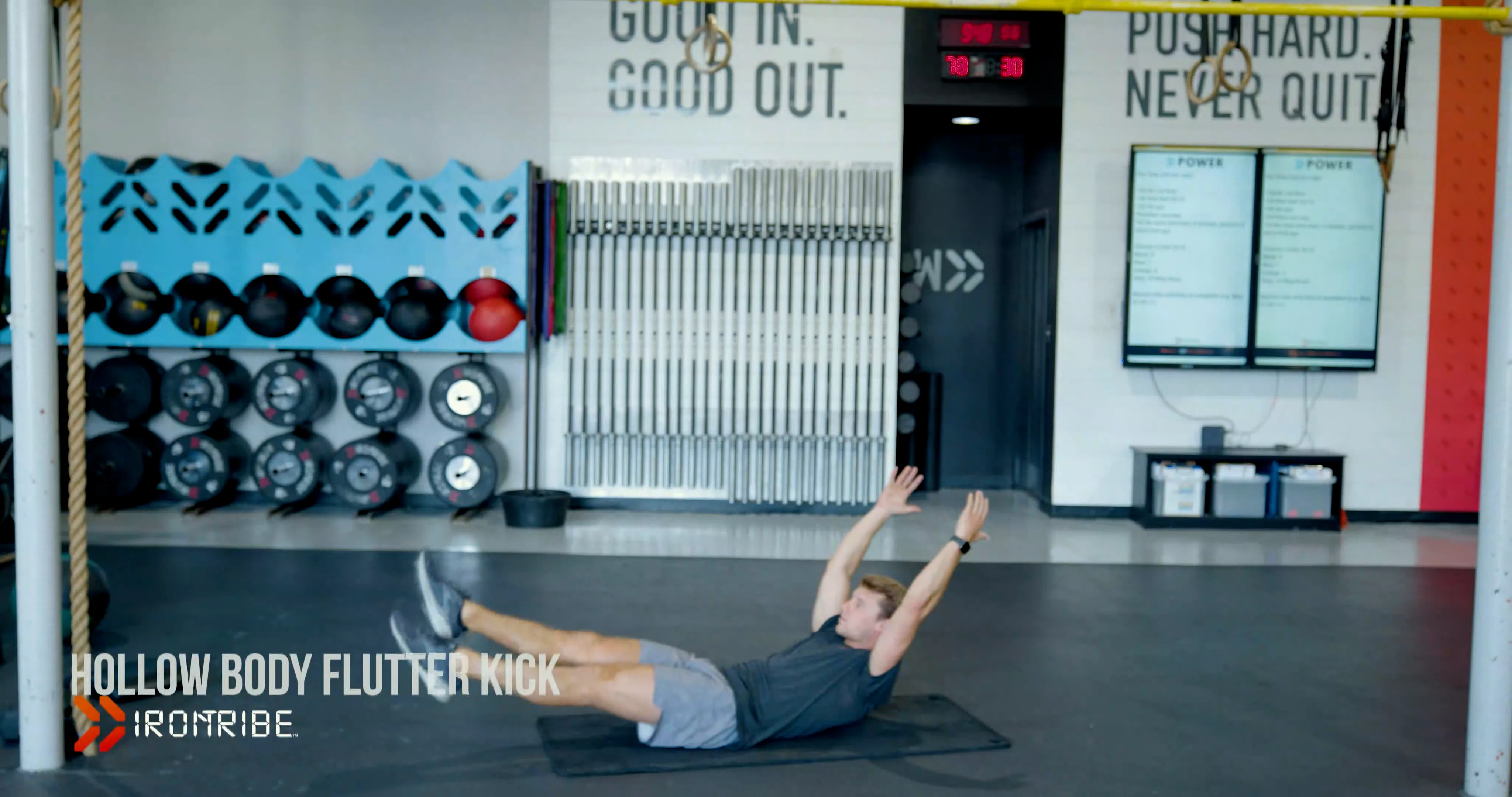 HOLLOW BODY FLUTTER KICK