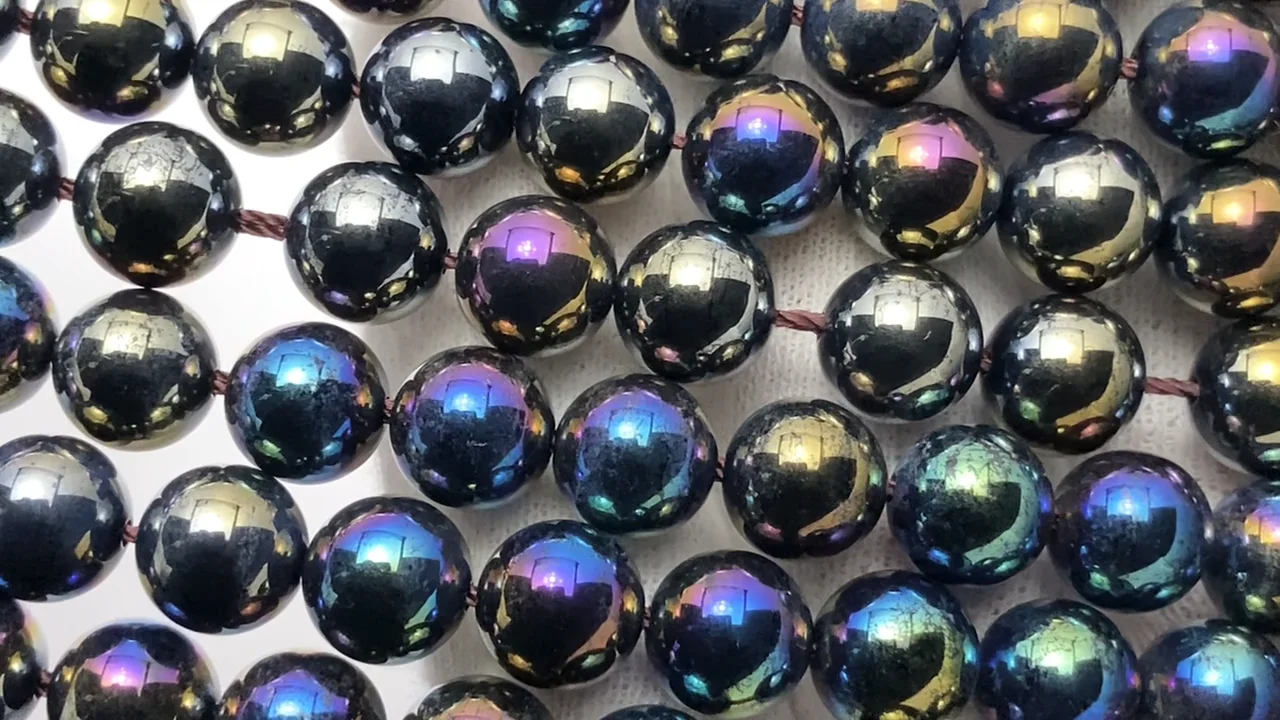 フラッシュ・スモーキークォーツ ラウンド8mm ｜天然石ビーズの卸問屋