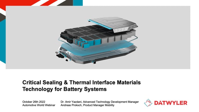 Critical sealing and thermal interface material solutions for battery systems