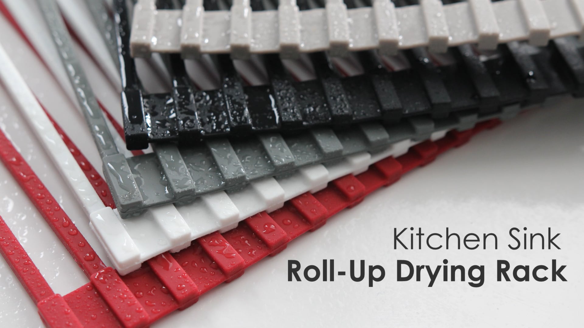 Stylish 20" Over The Sink Roll-Up Dish Drying Rack, Black