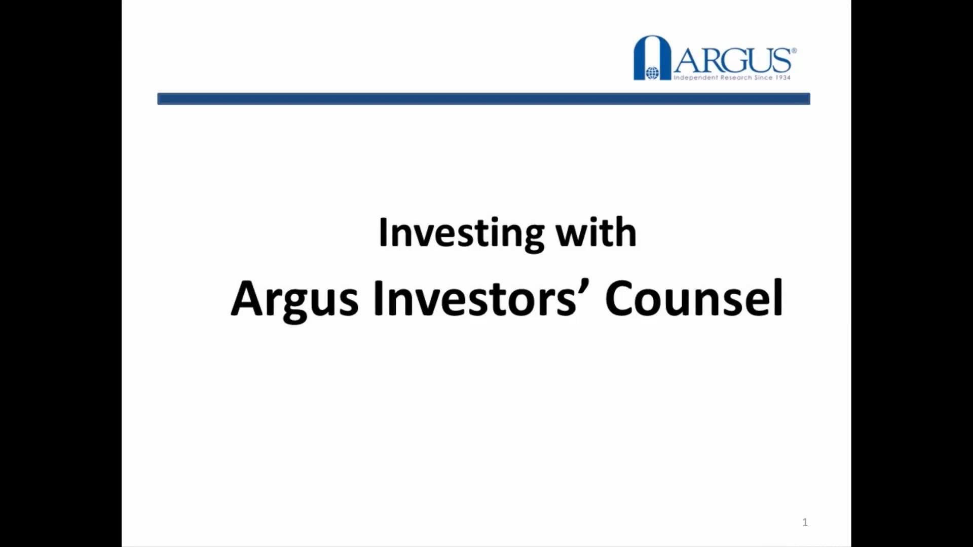 Investing with Argus Investors' Counsel