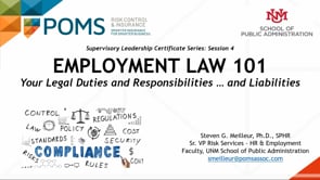 Supervisory Leadership Series: Employment Law 101 Part 1 video